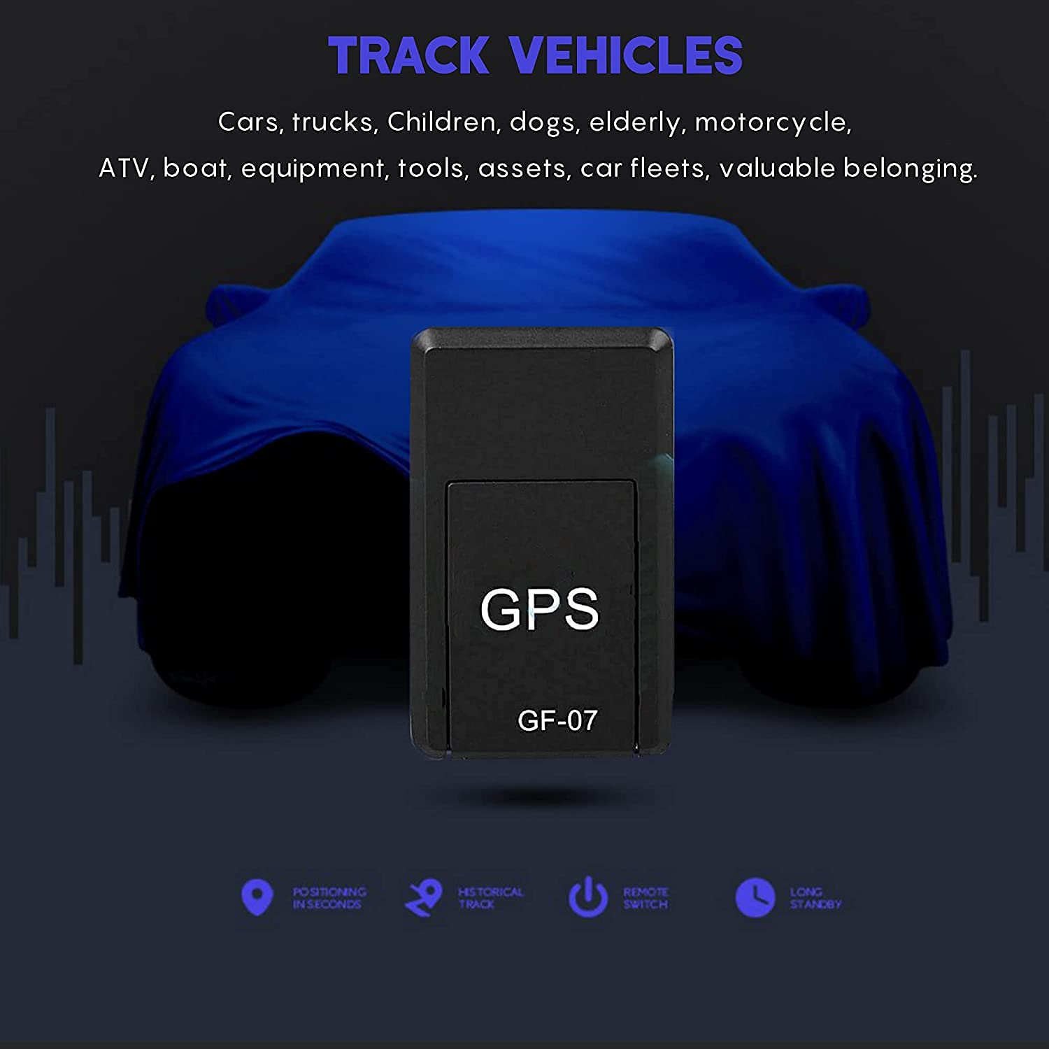 Vape and Wires GPS Tracker for Vehicles, Mini Magnetic GPS Real time Car Locator, Full USA Coverage, No Monthly Fee, Long Standby GSM SIM GPS Tracker for Vehicle/Car/Person Model 2022A