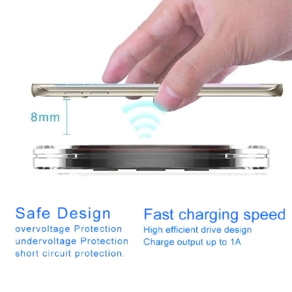 SGelectronicx Universal Qi Wireless Charger Charging Pad for iPhone X 8 XS Max XR i11 11Pro 11ProMax 12 12Pro 12 ProMax, Galaxy and More Black