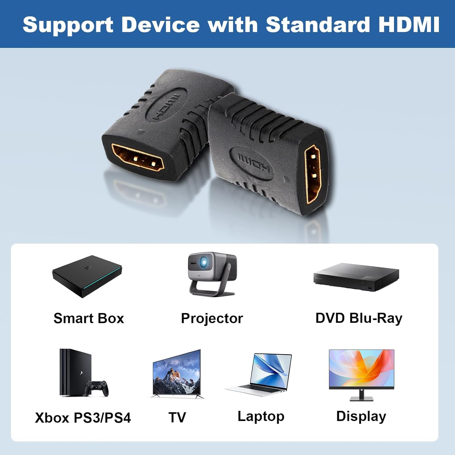 SGElectronix 10 Pack HDMI Coupler Adapter Gold Plated, High Speed HDMI Coupler F/F Female to Female Adapter Black