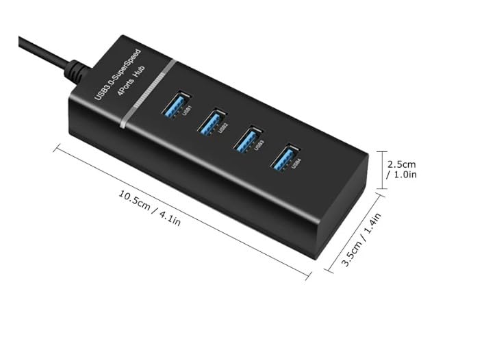 SGElectronix 4-Port USB Hub 3.0 for Laptop USB 3.0 Hub 5Gbps Multiport Adapter Portable Travel, USB Hub for MacBook Air Por Windows/Mac OS, Linux Flash Drive, Mobile HDD