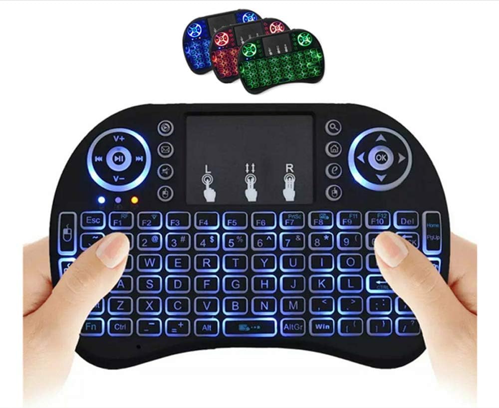 SGelectronix Wireless Mini Keyboard Remote Control Touchpad Mouse Combo Controller with RGB Backlit for Smart TV Android TV Box PC IPTTV 2.4GHz