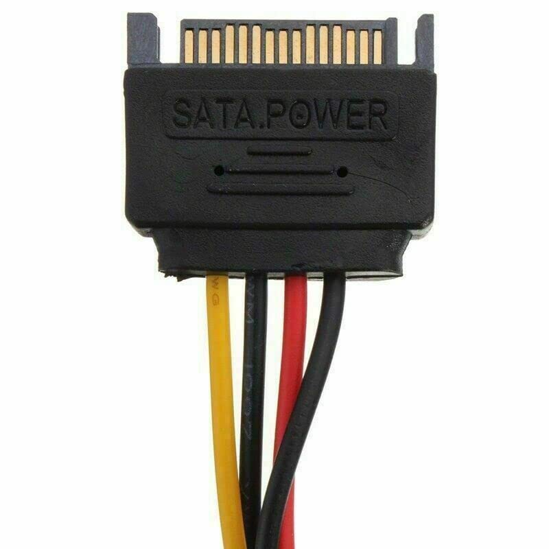 SGElectronix SATA Power Adapter Cable SATA 15-pin Male to 4-pin Molex Female Power Adapter Cable for IDE Hard Drive 2Pack
