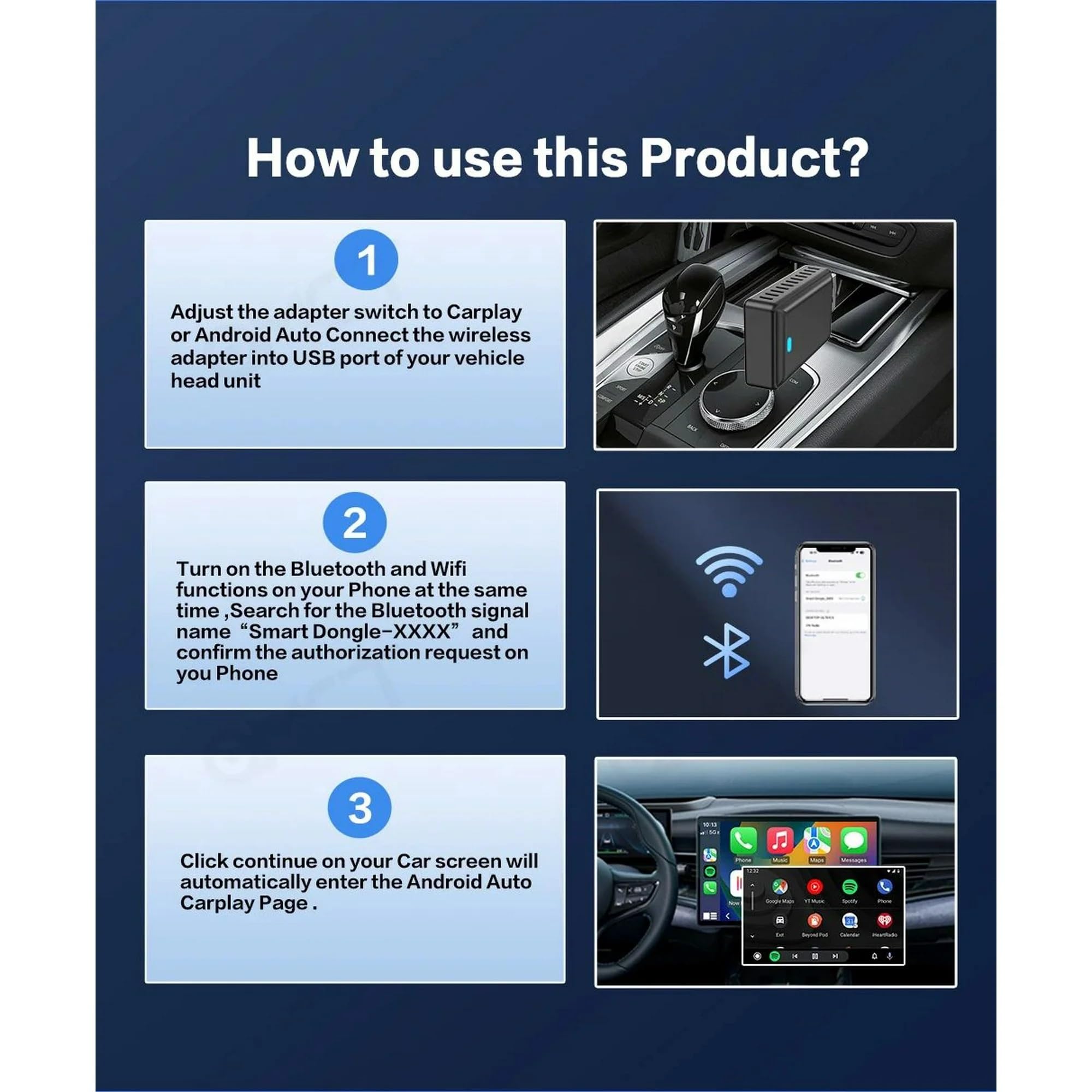 SGElectronix 2 IN 1 Wireless Carplay Adapter, Plug & Play Magic link Carplay Stable Fast Connection, Convert Factory Wired to Wireless Carplay Dongle/Android Auto Adapter for Cars 2016+, iPhone iOS 9+