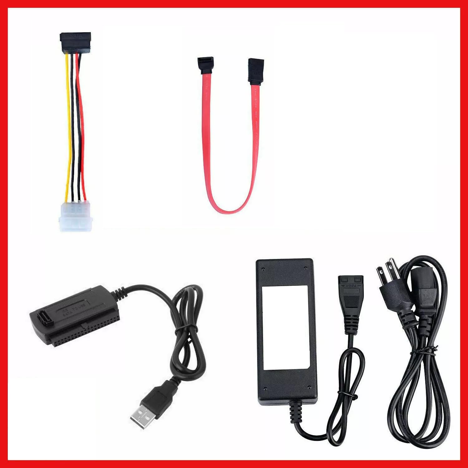 SGElectronix USB 2.0 to SATA PATA IDE 2.5" 3.5" HDD SSD Hard Drive Adapter Transfer Cable Kit